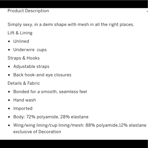 Victoria’s Secret Unlined Mesh Demi Bra - Picture 4 of 4